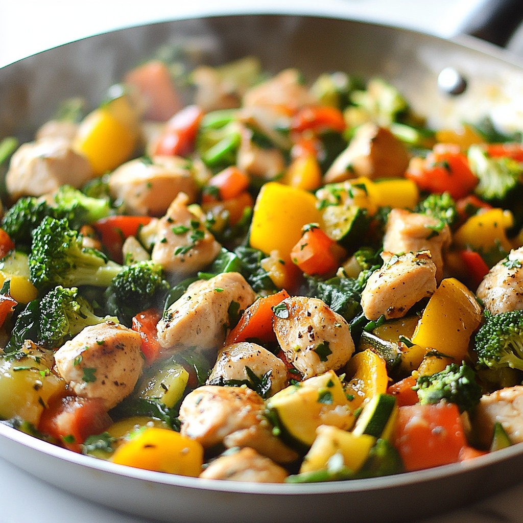 Healthy Chicken and Vegetables Skillet Quick Meal Prep