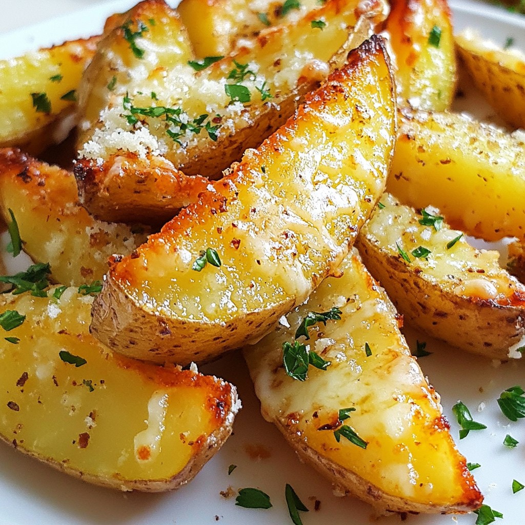 Baked Garlic Parmesan Potato Wedges Tasty Side Dish