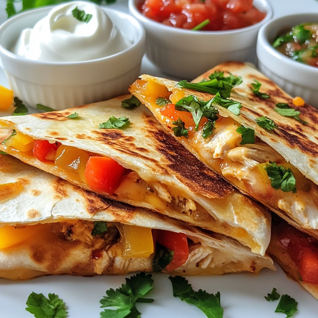 Savory Tex-Mex Chicken Quesadillas with Peppers Delight