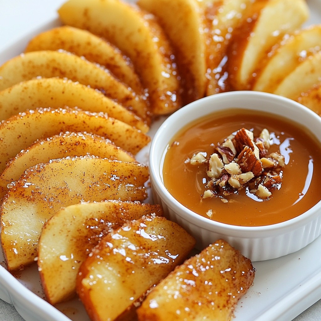 Air Fried Apple Wedges with Caramel Dip Delight