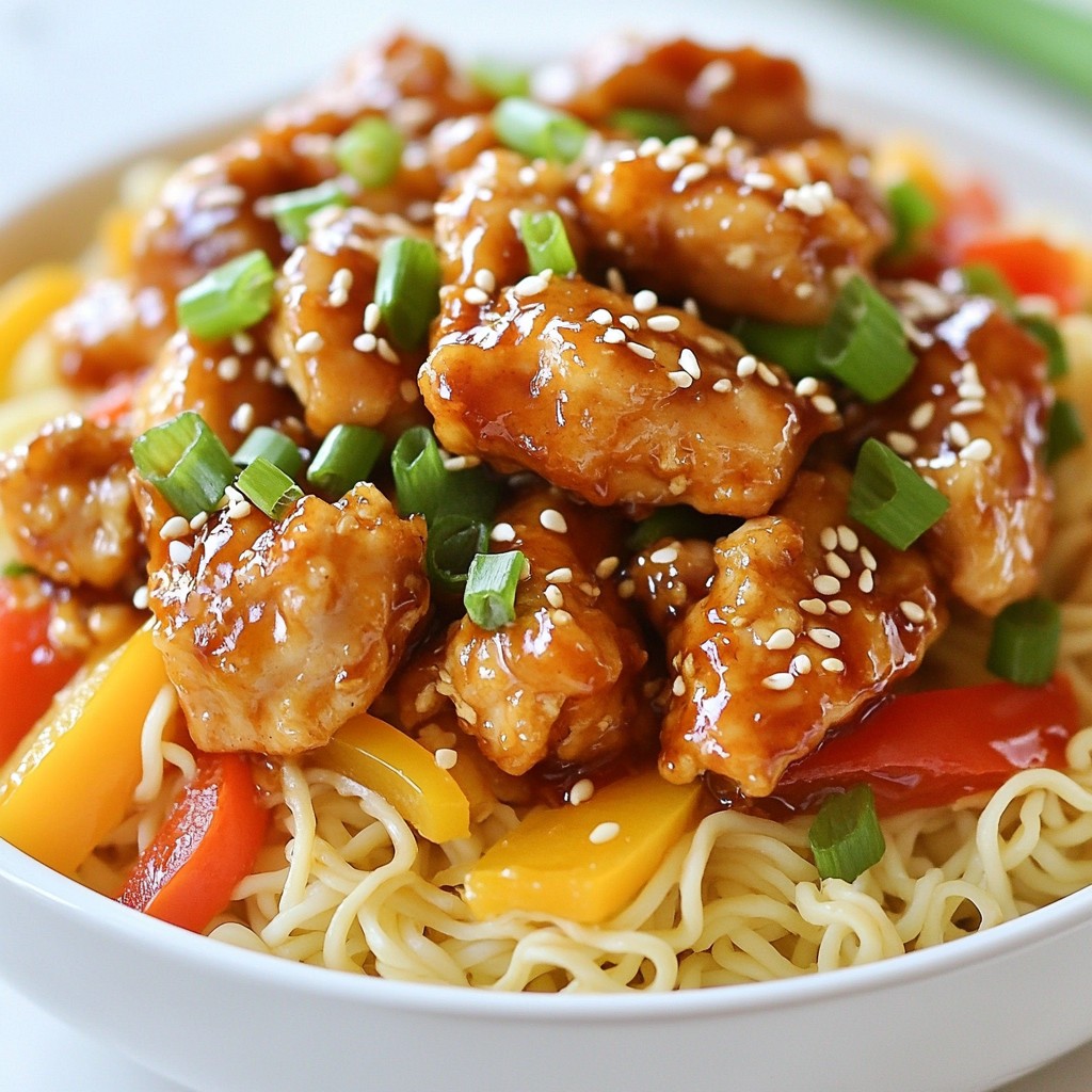 Sweet Garlic Crispy Chicken Noodles Flavorful Delight