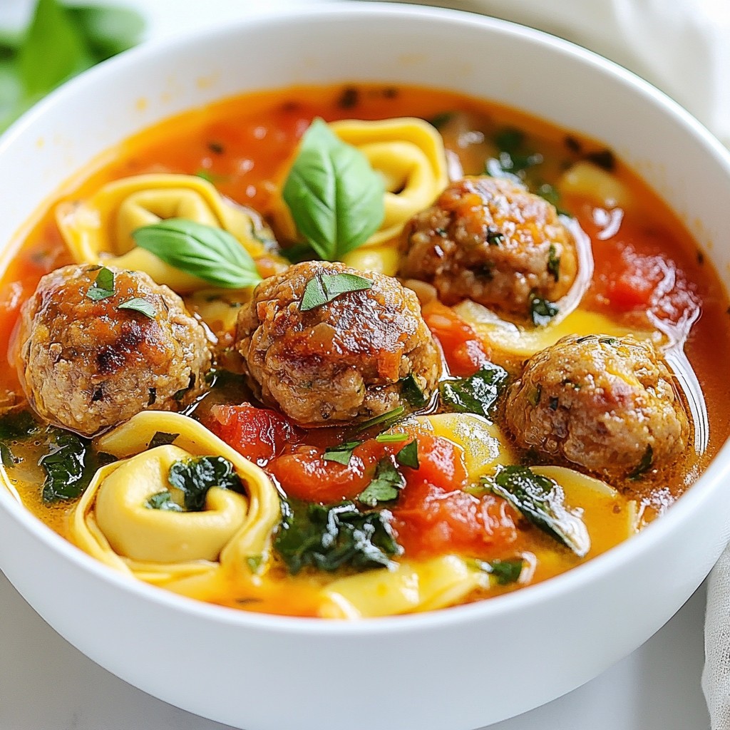 Meatball Tortellini Soup Hearty and Tasty Bowl