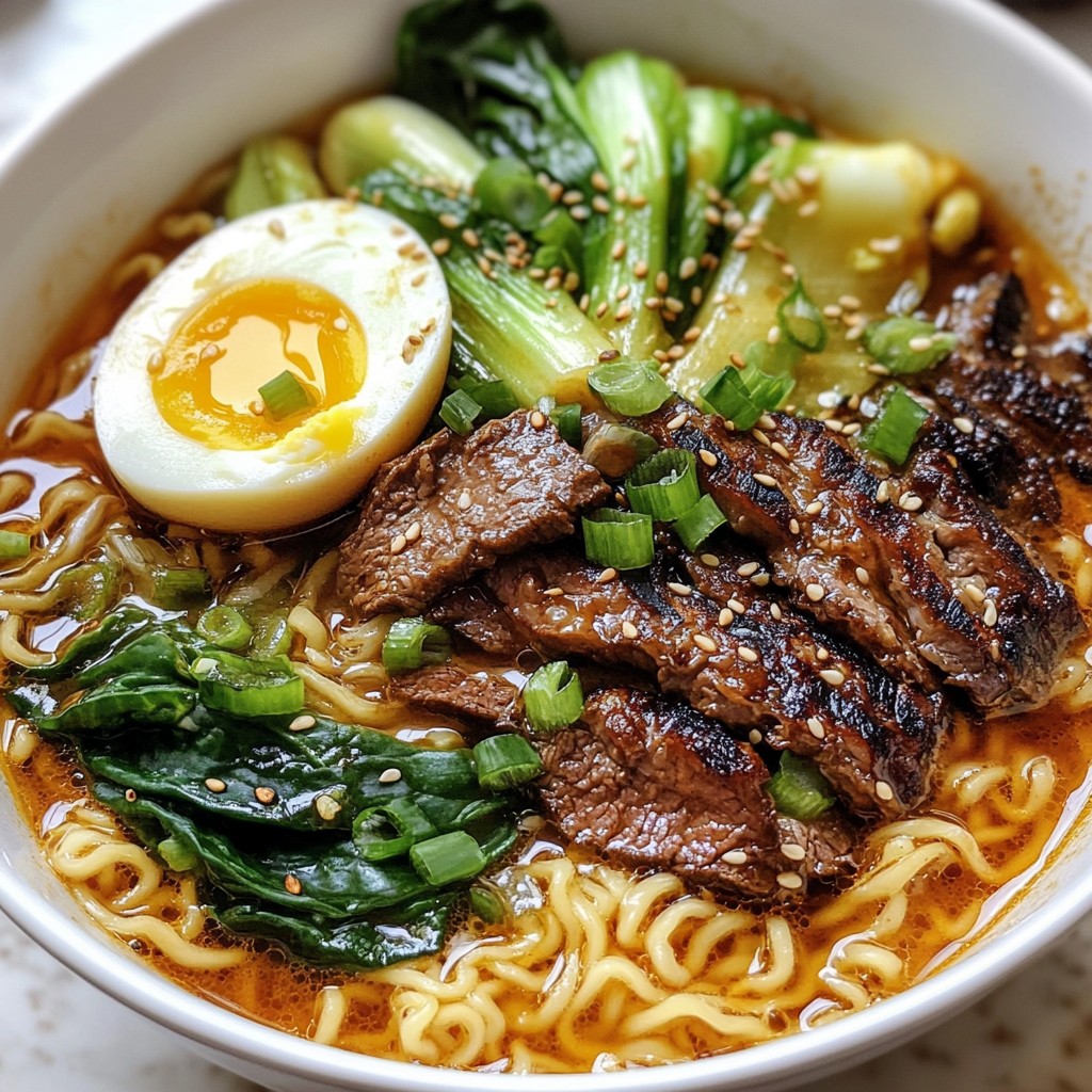 Spicy Korean Ramen with Grilled Beef Flavor Boost