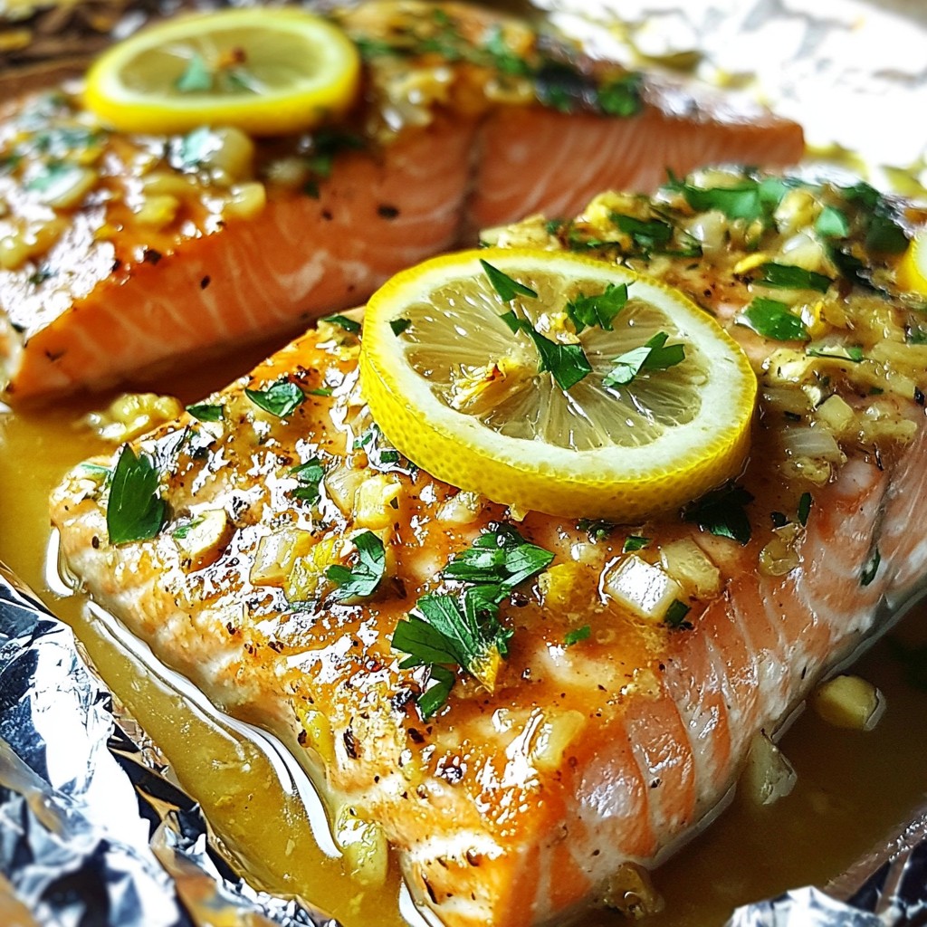 Foil Baked Salmon with Lemon Garlic Delight