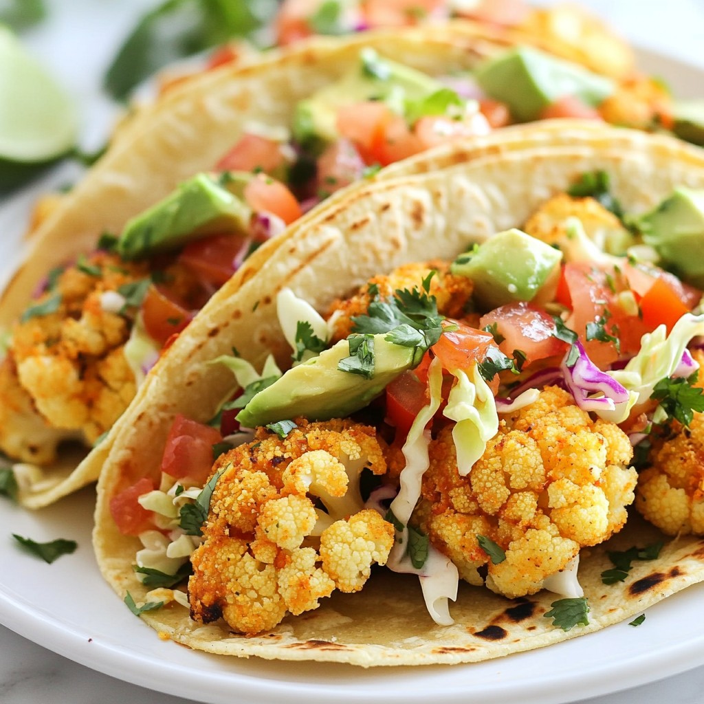 Crispy Tex-Mex Cauliflower Tacos with Cabbage Slaw