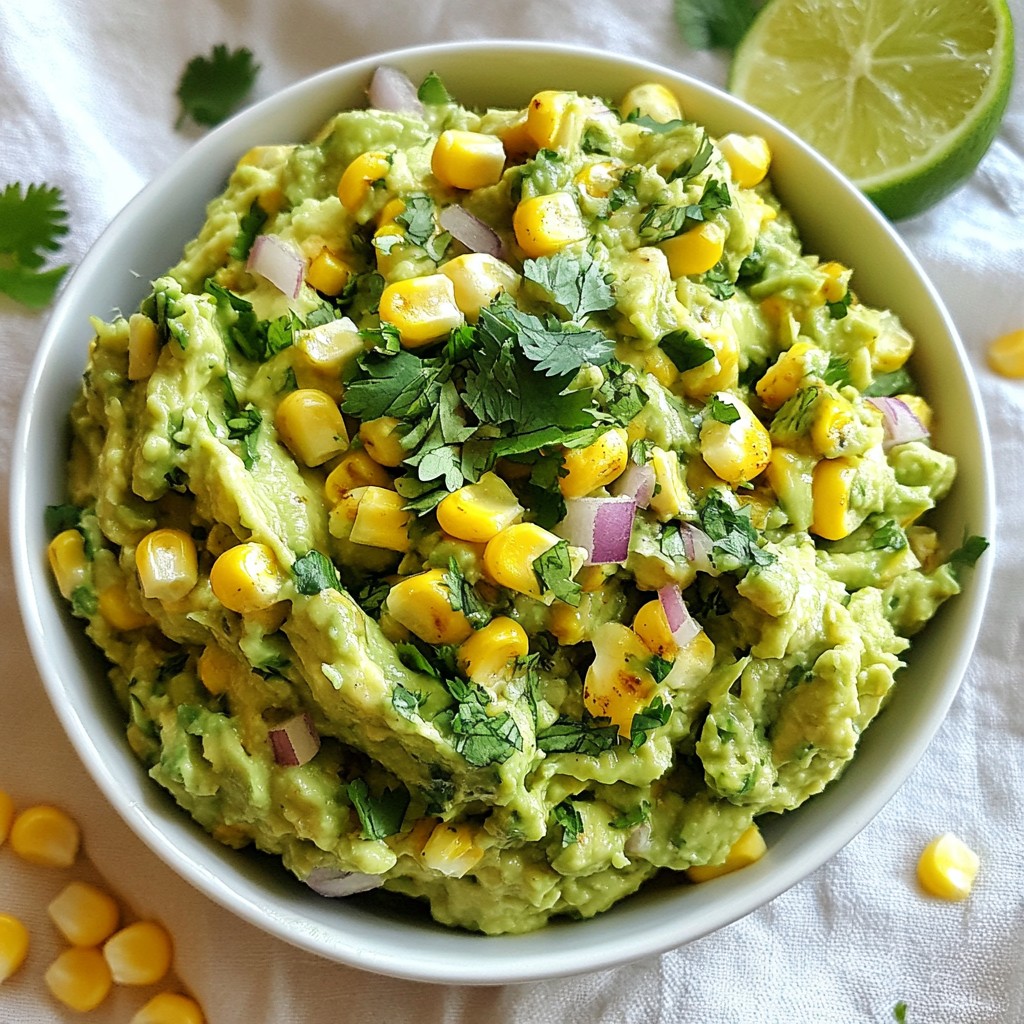 Spicy Mexican Avocado and Corn Guacamole Delight
