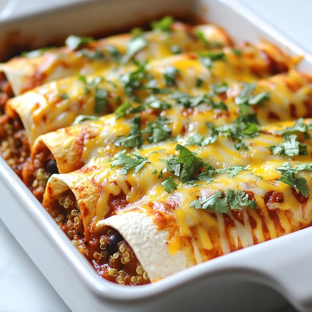 Tex-Mex Quinoa Enchiladas with Spicy Tomato Sauce Delight