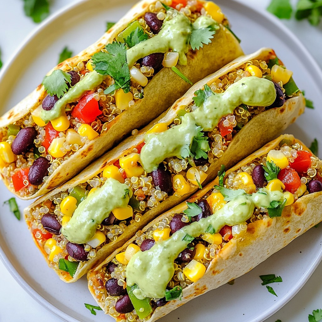 Hearty Mexican Quinoa Burritos with Avocado Cream Delight