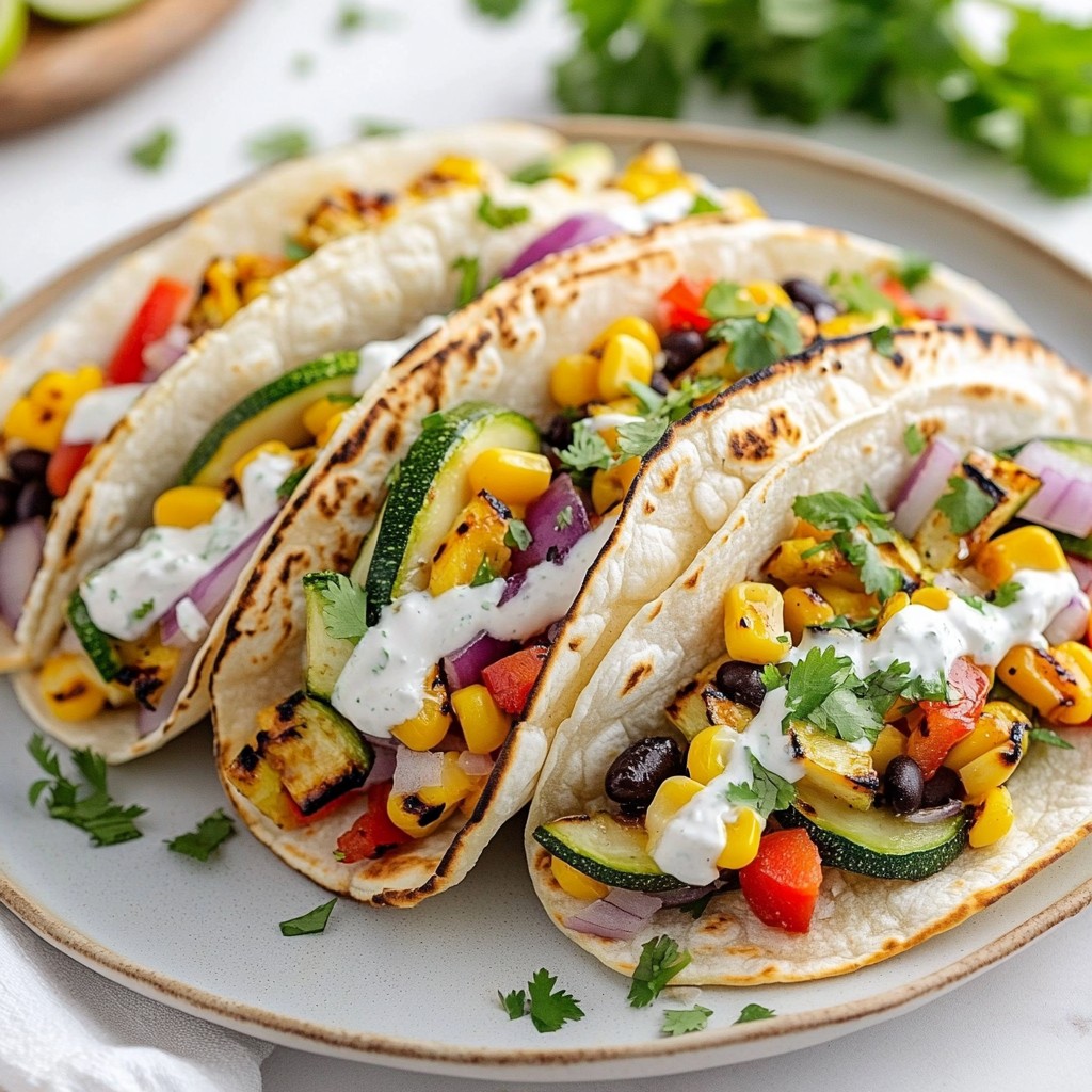 Grilled Veggie Tex-Mex Tacos with Lime Drizzle Delight