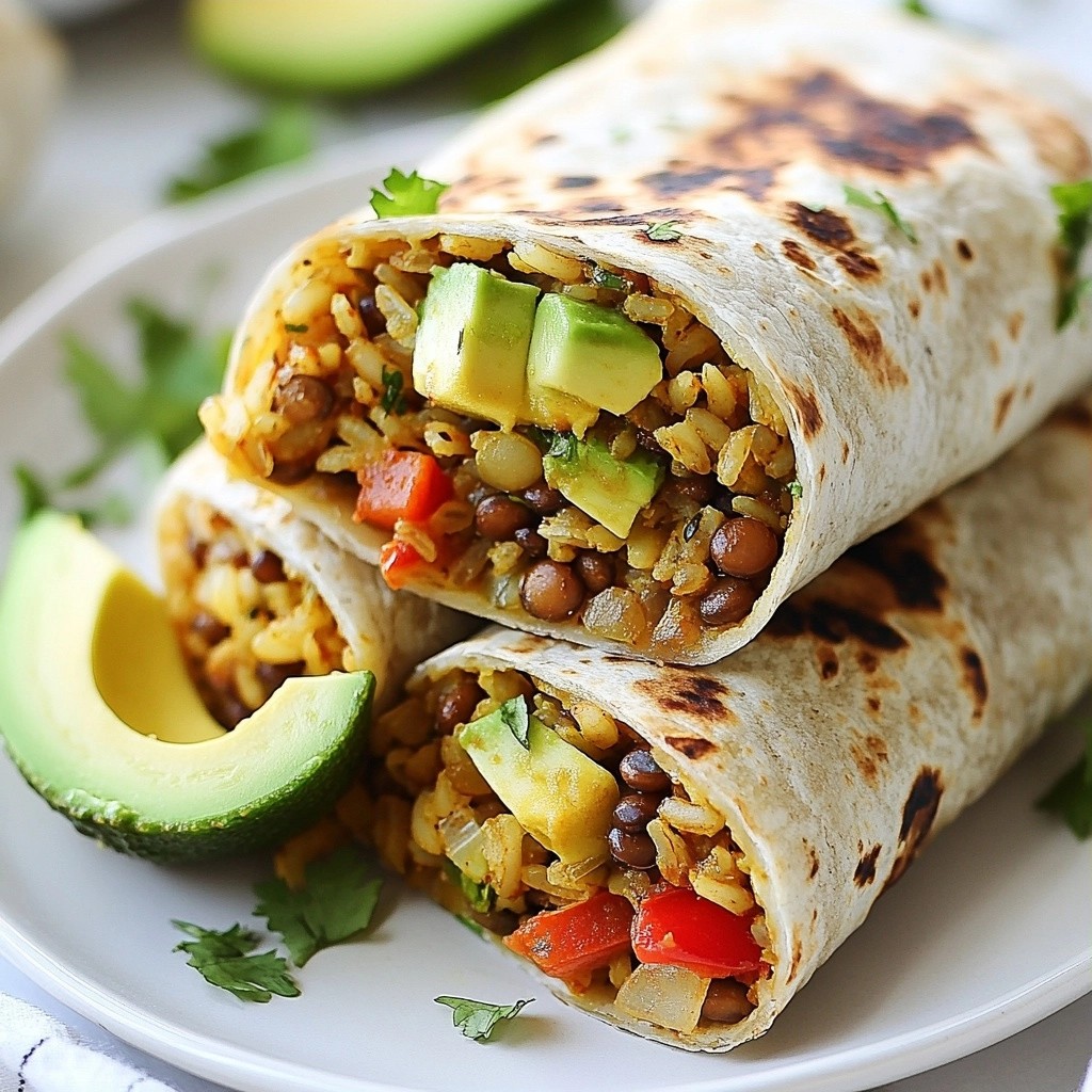 Hearty Tex-Mex Lentil and Rice Burritos Recipe