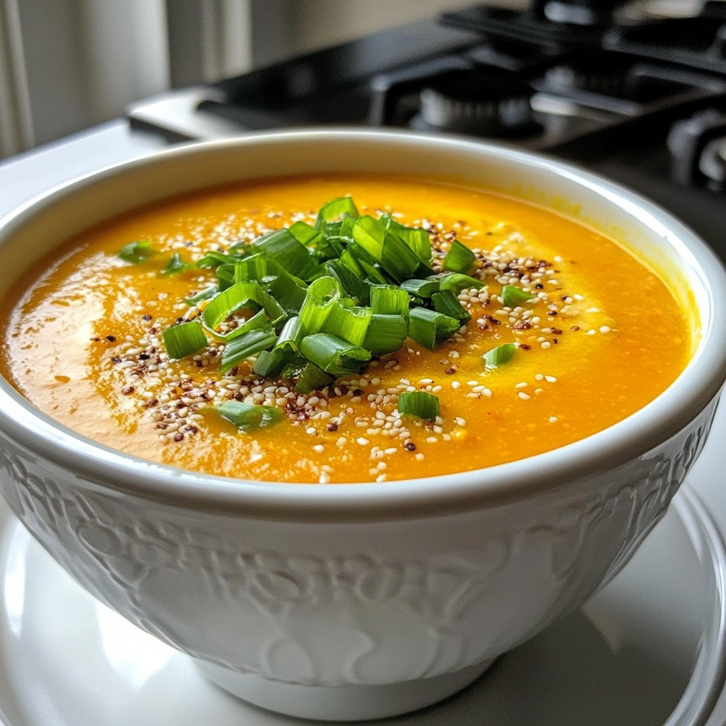 Spicy Sesame Carrot Lentil Soup Flavorful Comfort Food