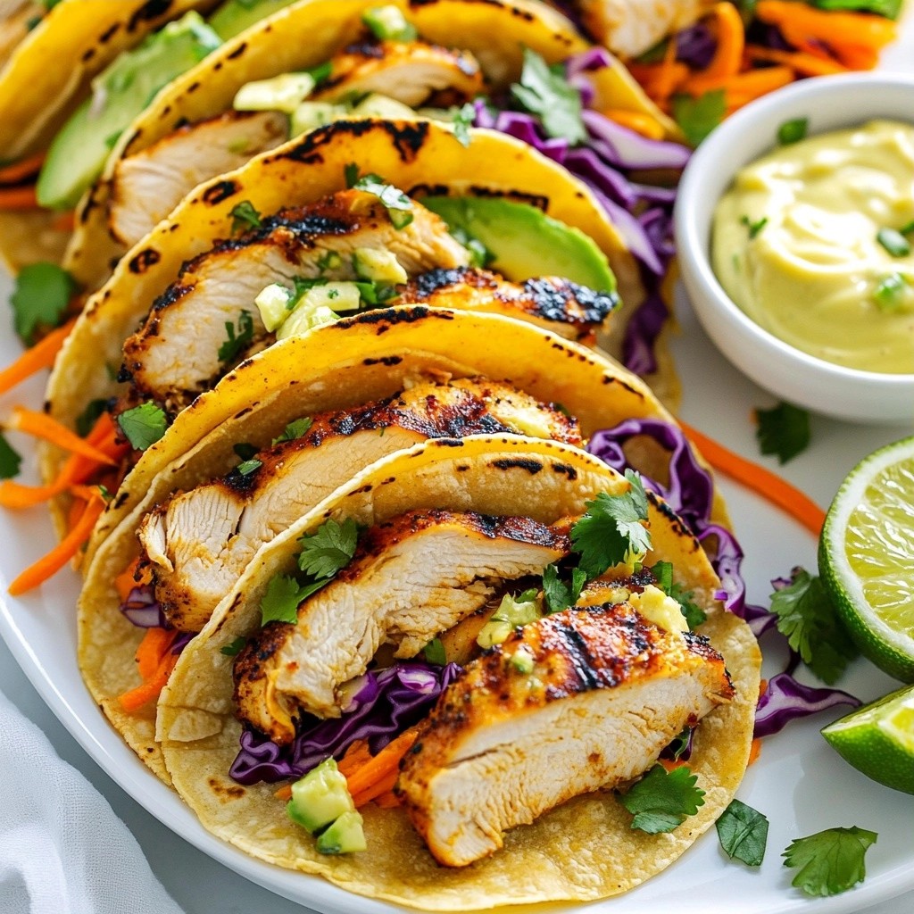 Grilled Mexican Chicken Tacos with Zesty Slaw Delight