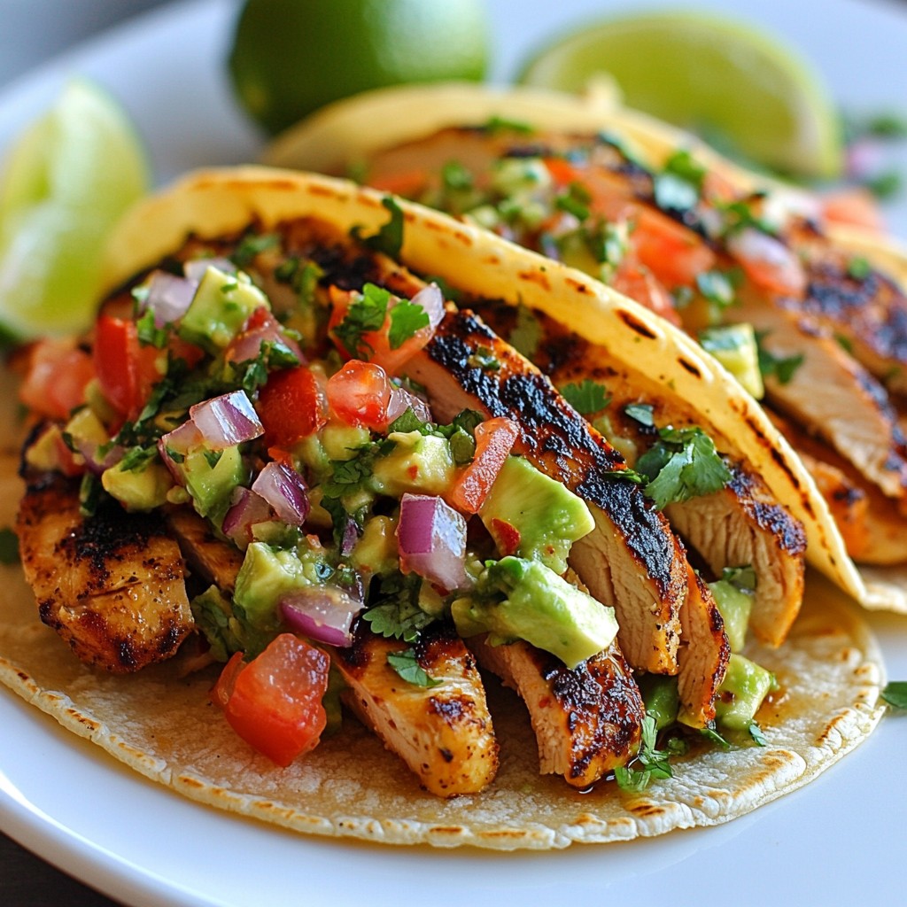 Grilled Chicken Tacos with Spicy Avocado Salsa Recipe