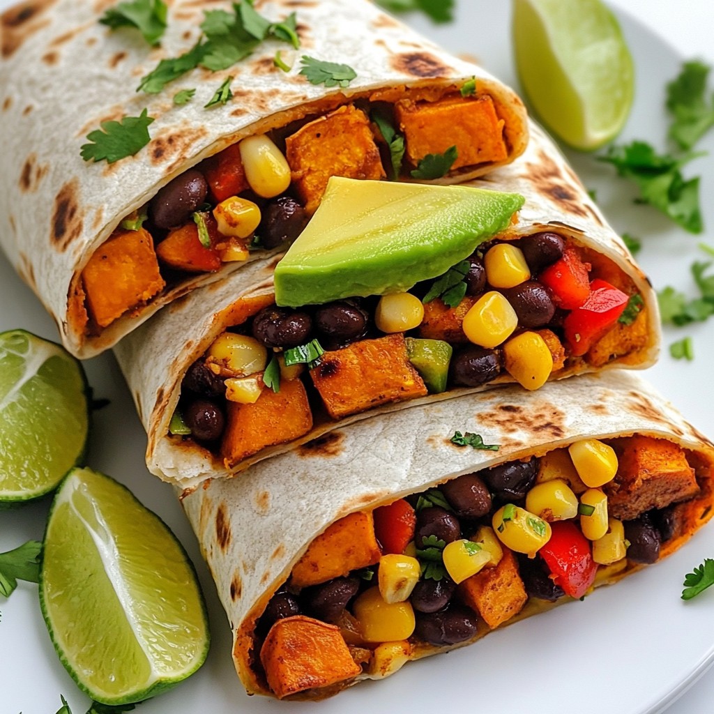 Tex-Mex Sweet Potato and Black Bean Burritos Delight