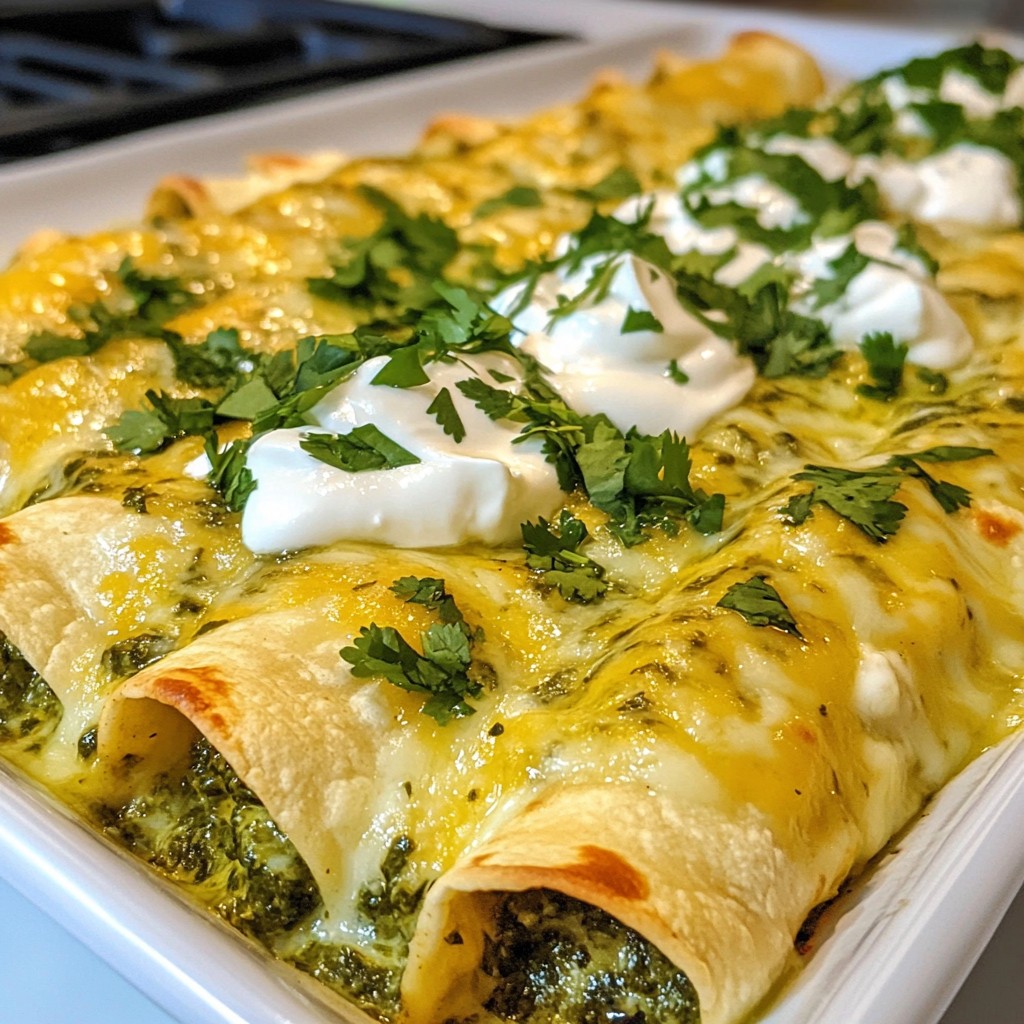 Creamy Mexican Cheese and Spinach Enchiladas Delight