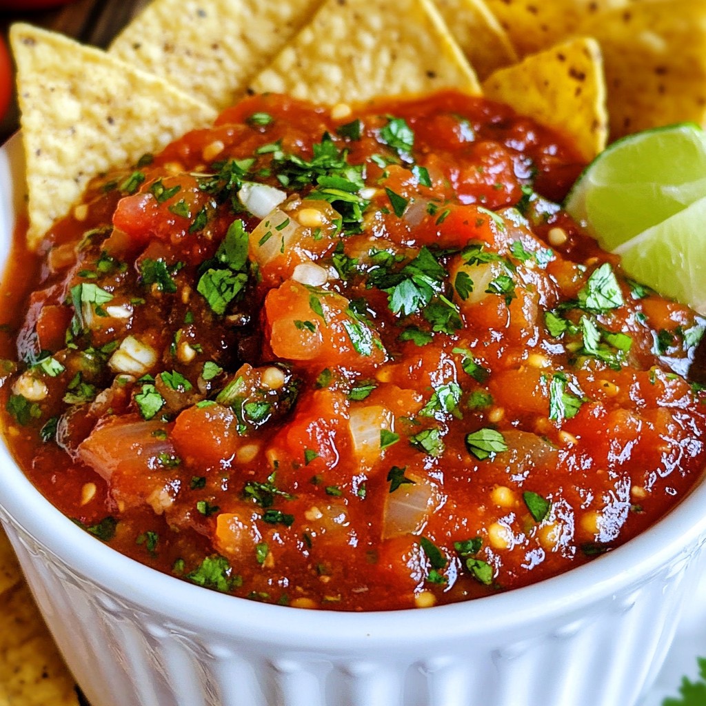 Spicy Mexican Salsa Roja with Grilled Tomatoes Delight
