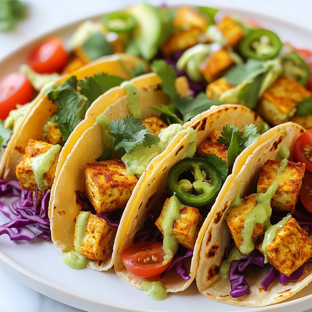 Crispy Tex-Mex Tofu Tacos with Avocado Cream Delight