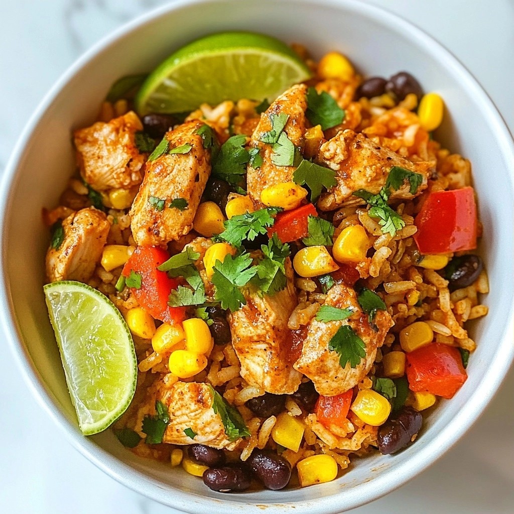 Tex-Mex Chicken and Rice Skillet with Peppers Delight