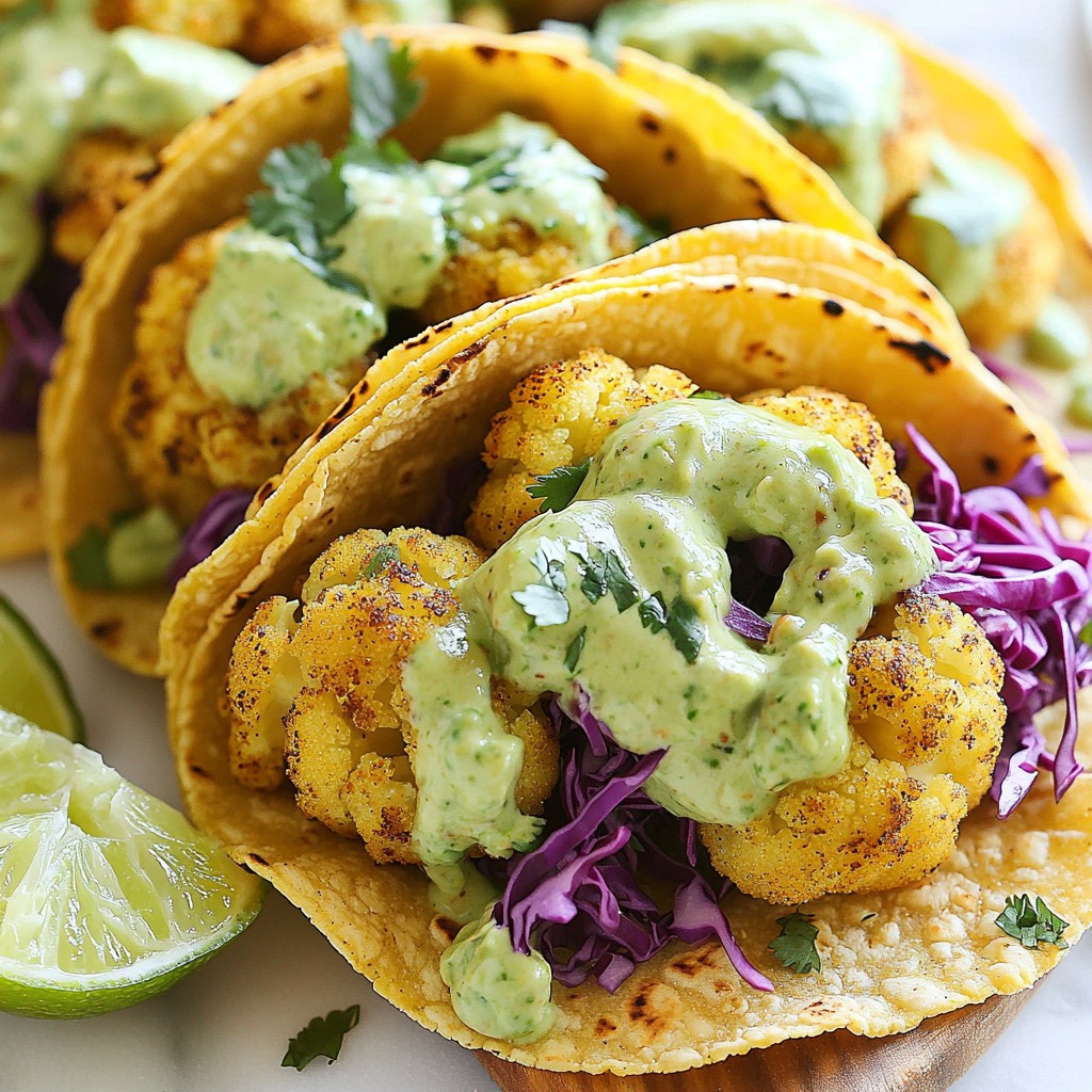 Crispy Mexican Cauliflower Tacos with Spicy Sauce