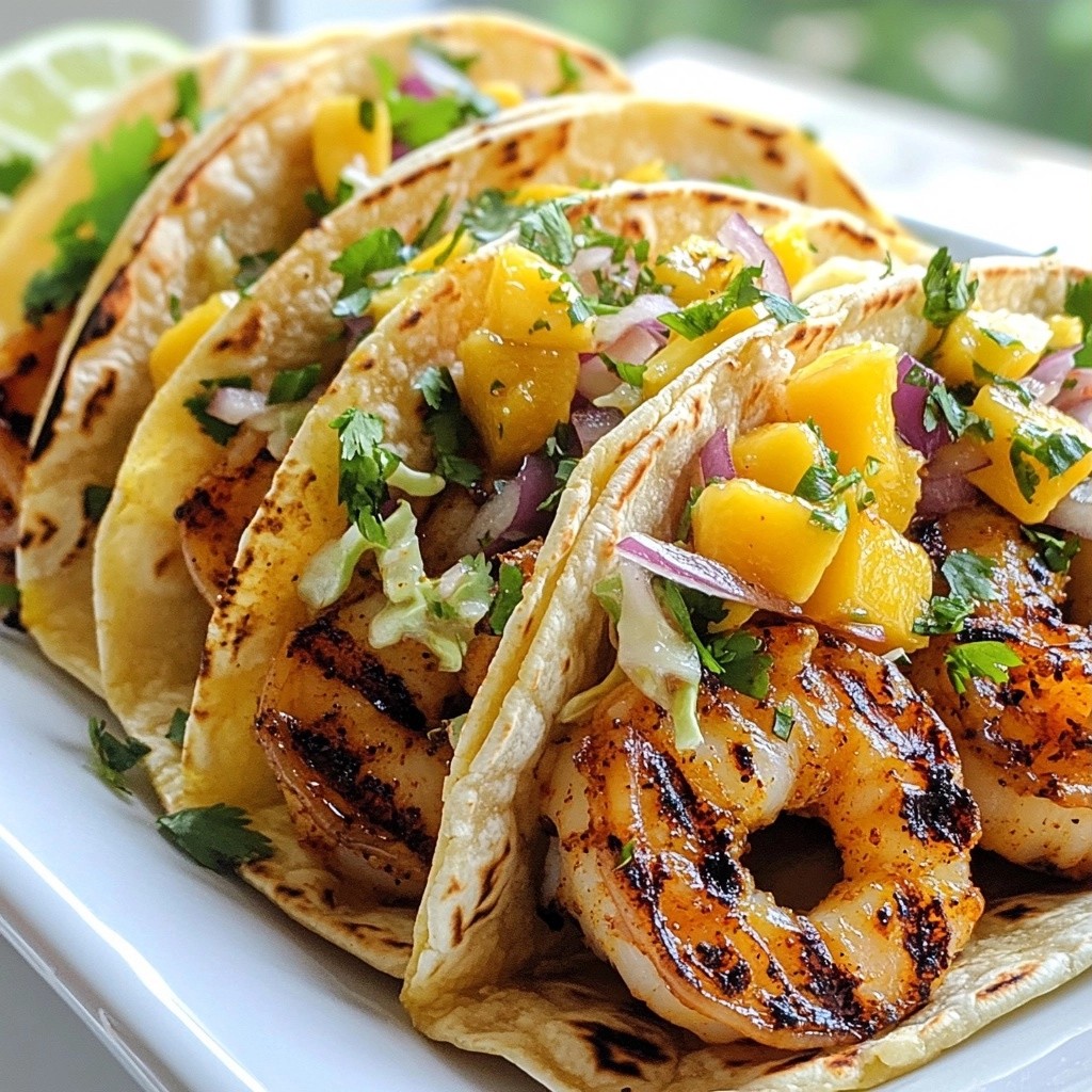 Spicy Mexican Grilled Shrimp Tacos with Mango Salsa
