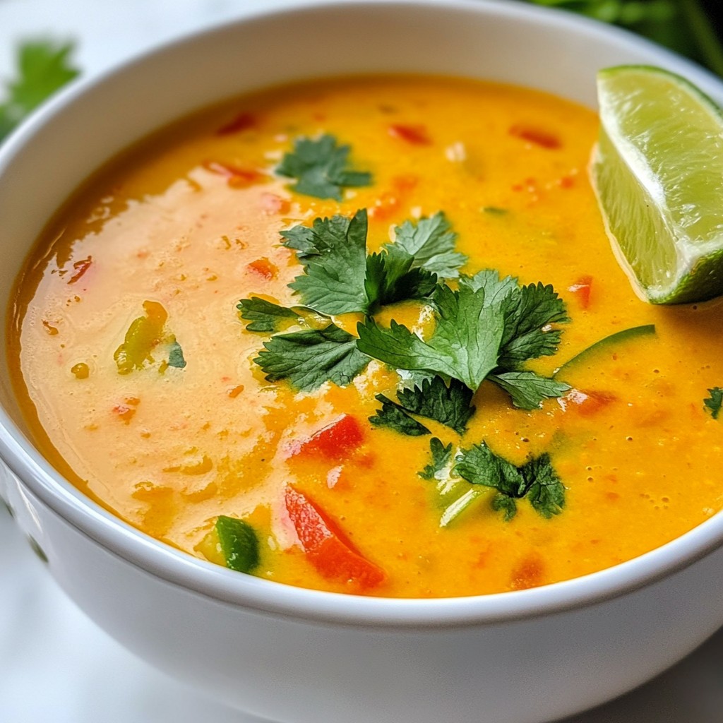 Thai Coconut Red Lentil Soup Hearty and Flavorful Dish