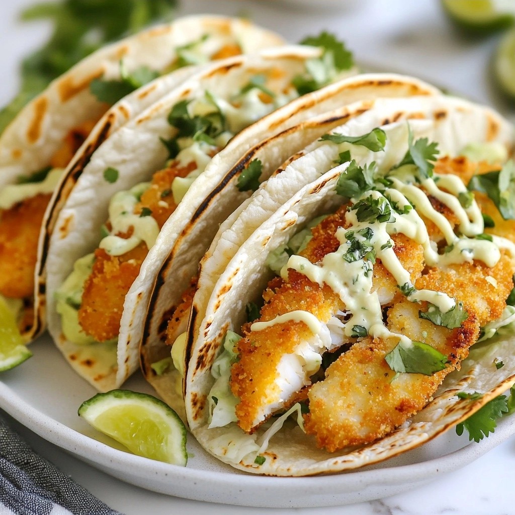 Crispy Mexican Fish Tacos with Lime Crema Delight