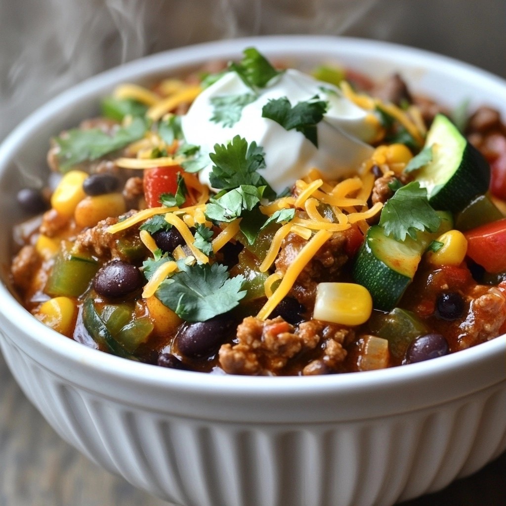 Hearty Tex-Mex Beef and Veggie Skillet Delight