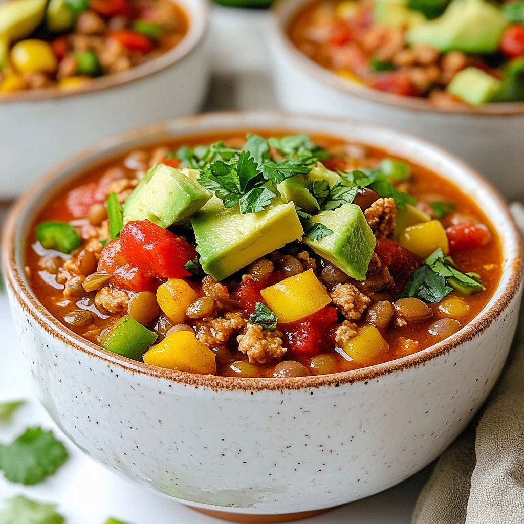Hearty Tex-Mex Chicken and Lentil Chili Delight