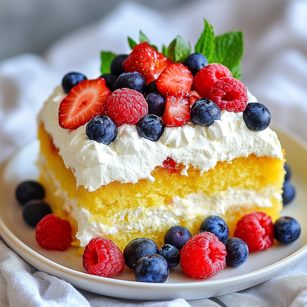 Fluffy Mexican Tres Leches Cake with Berries Delight