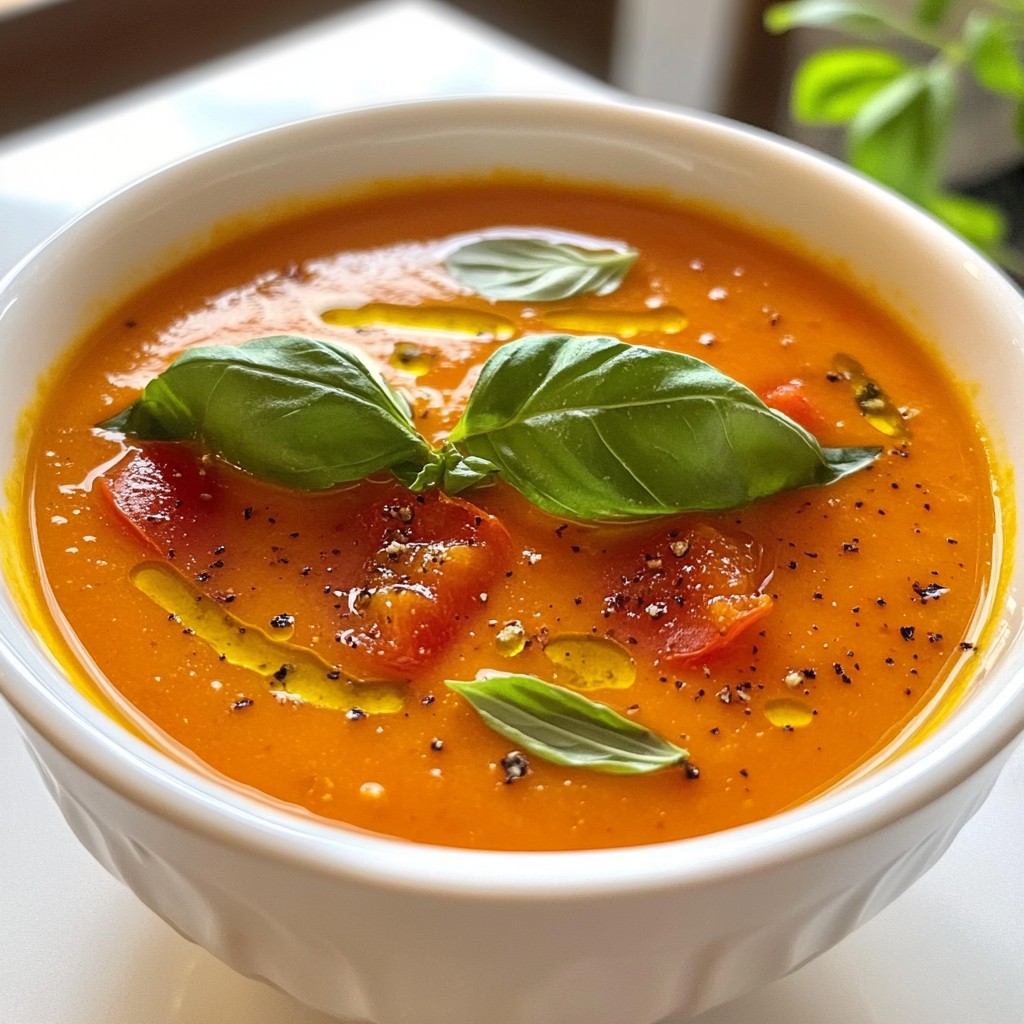 Roasted Tomato Basil Soup Simple and Flavorful Recipe