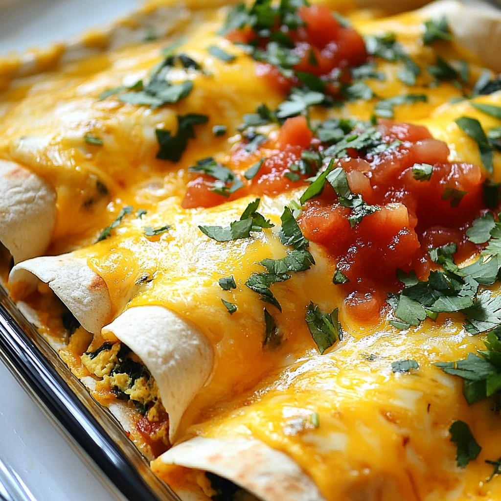Cheesy Mexican Egg and Spinach Enchiladas Delight