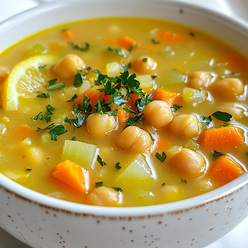 Lemon Garlic Chickpea Soup Rich and Healthy Delight