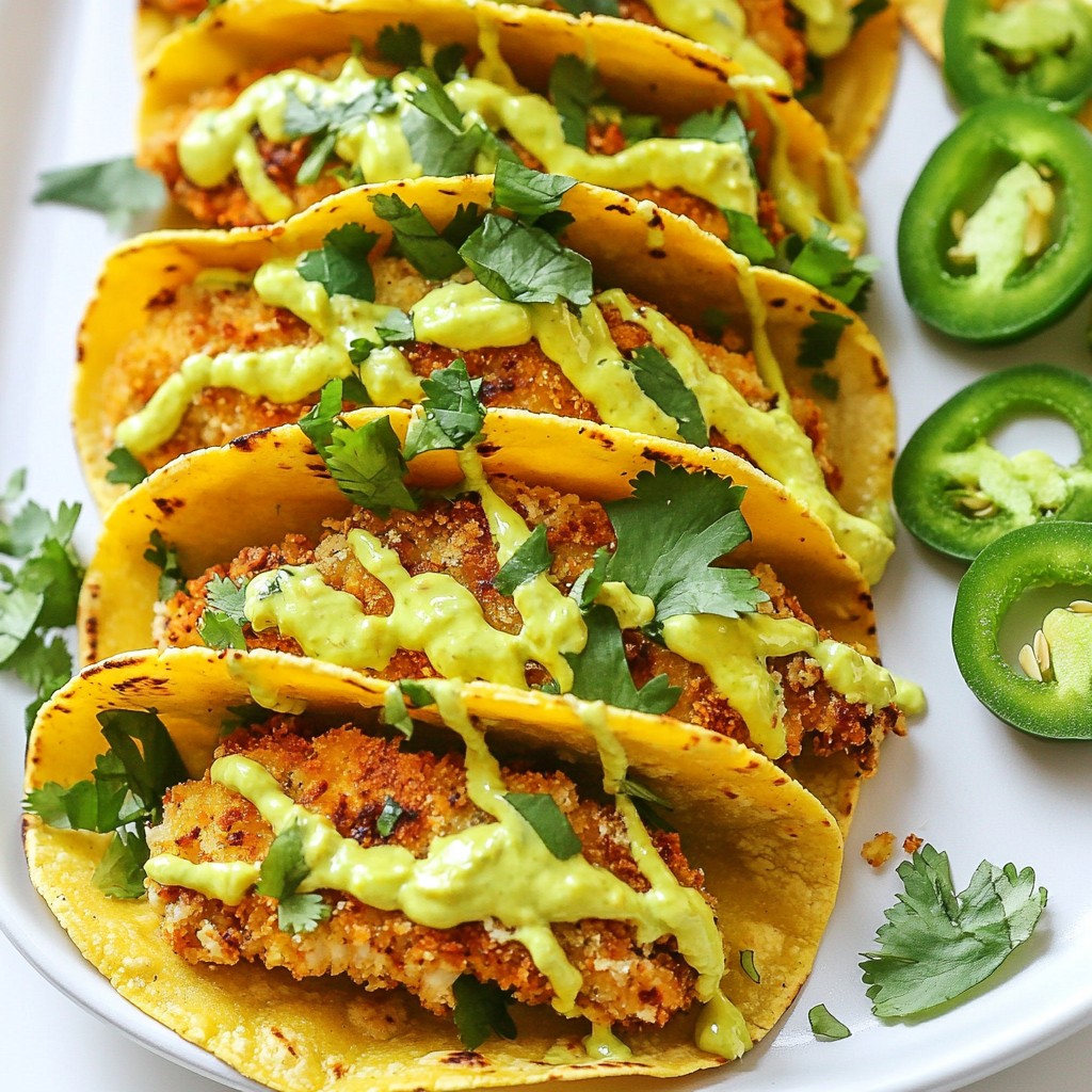 Crispy Mexican Chicken Tacos with Avocado Cream Delight