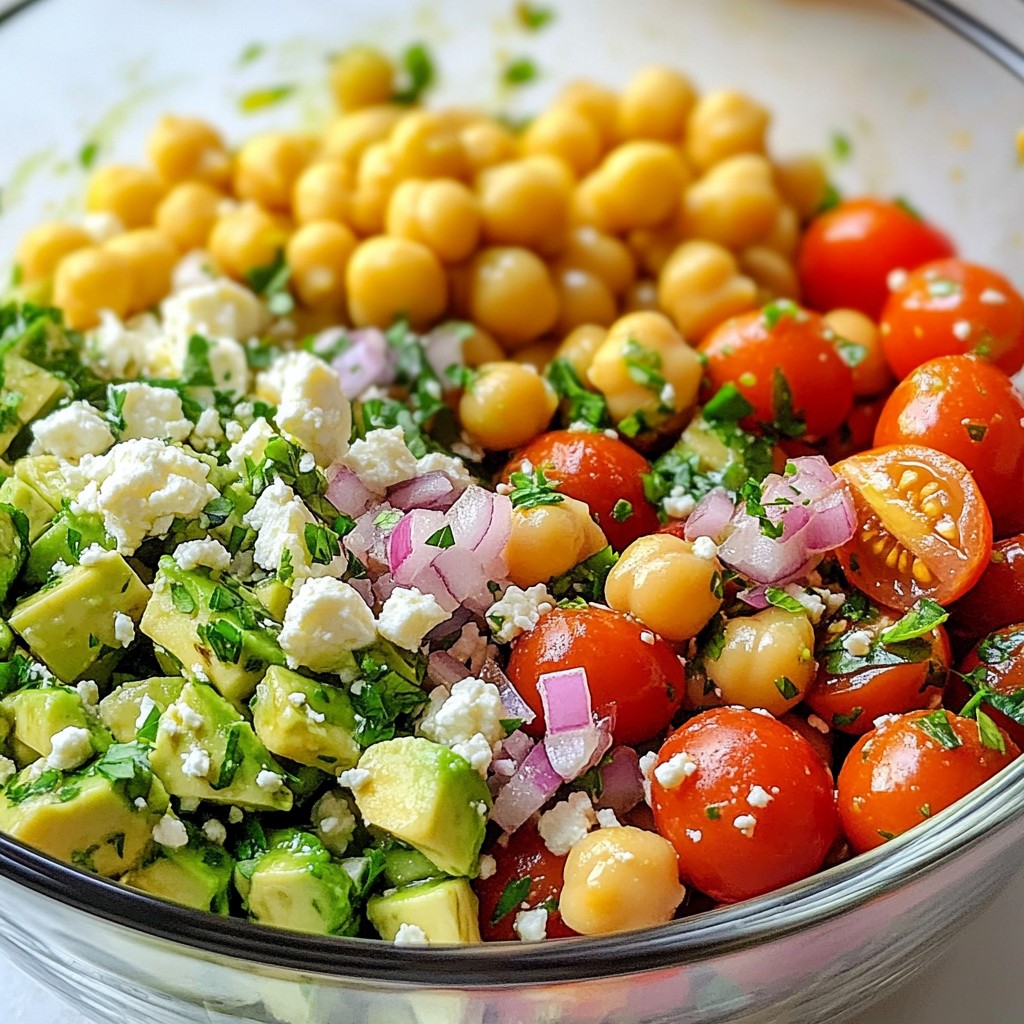 Easy Chickpea Feta Avocado Salad Fresh and Healthy Dish