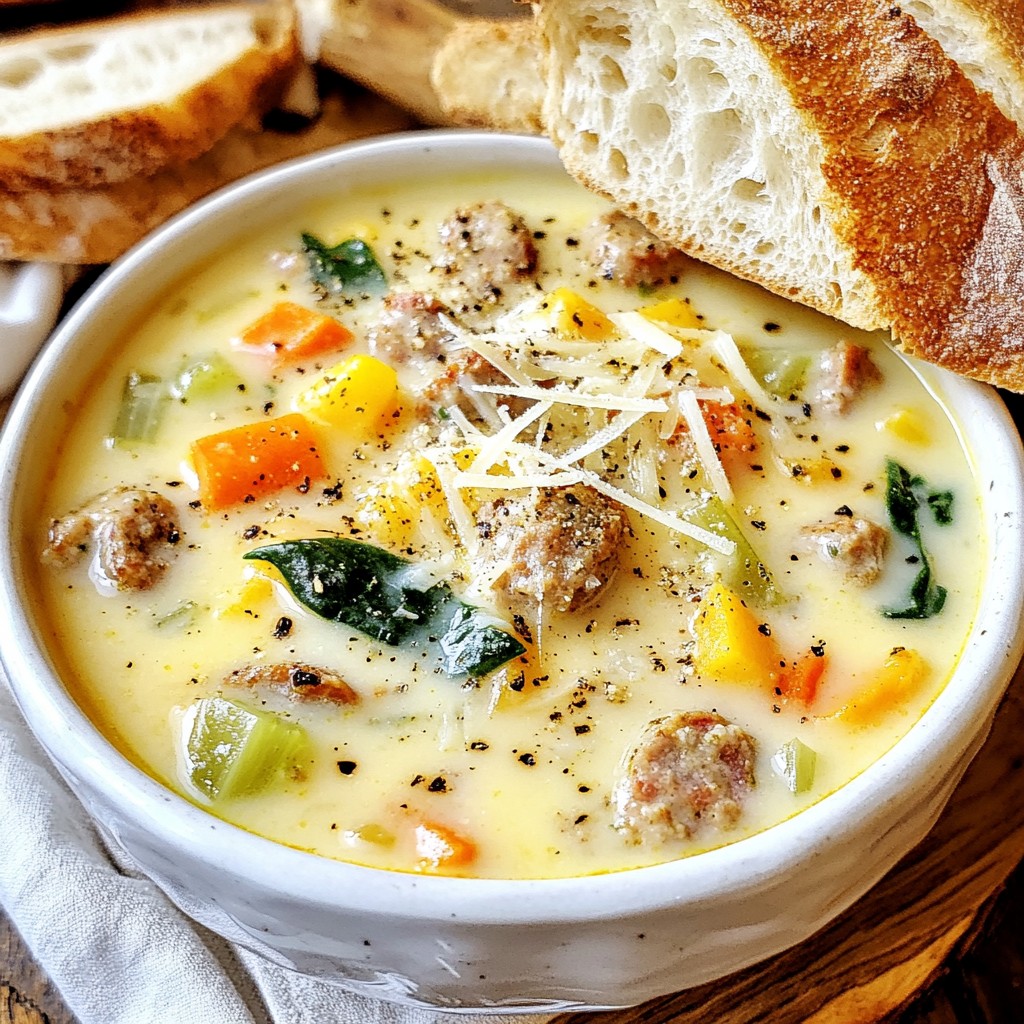 Creamy Parmesan Sausage Soup Comforting and Hearty Meal
