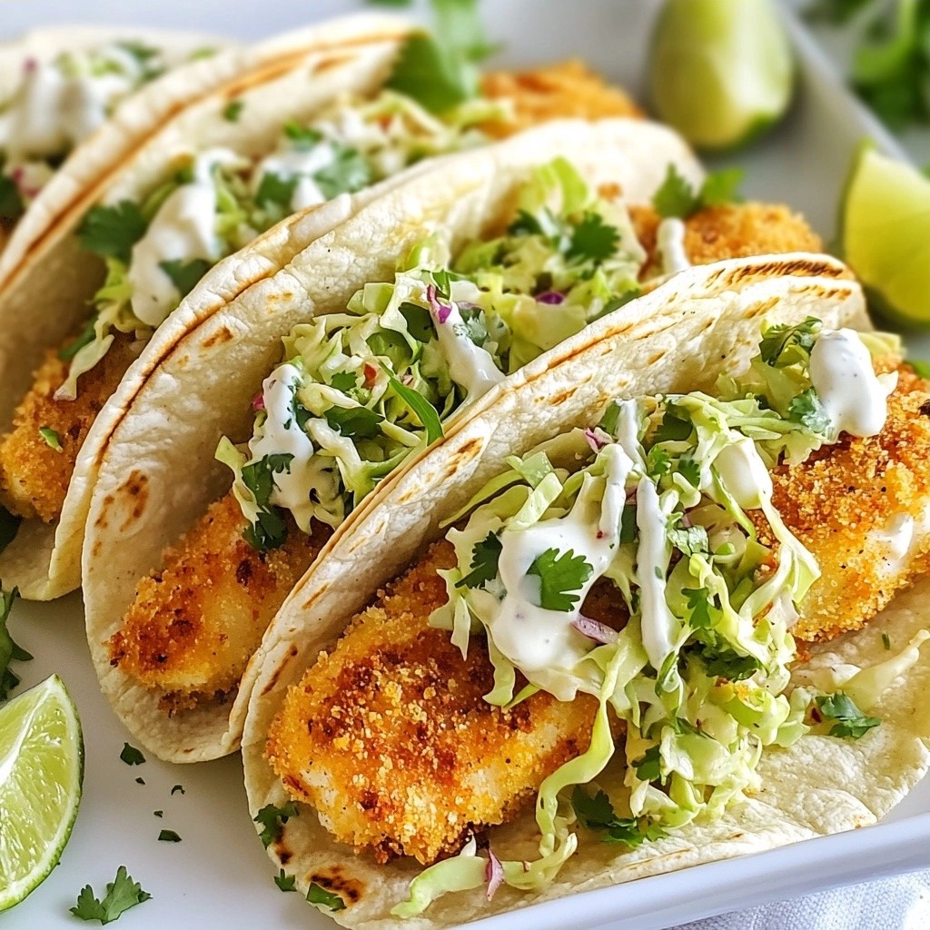 Crispy Baked Fish Tacos with Cabbage Slaw Delight