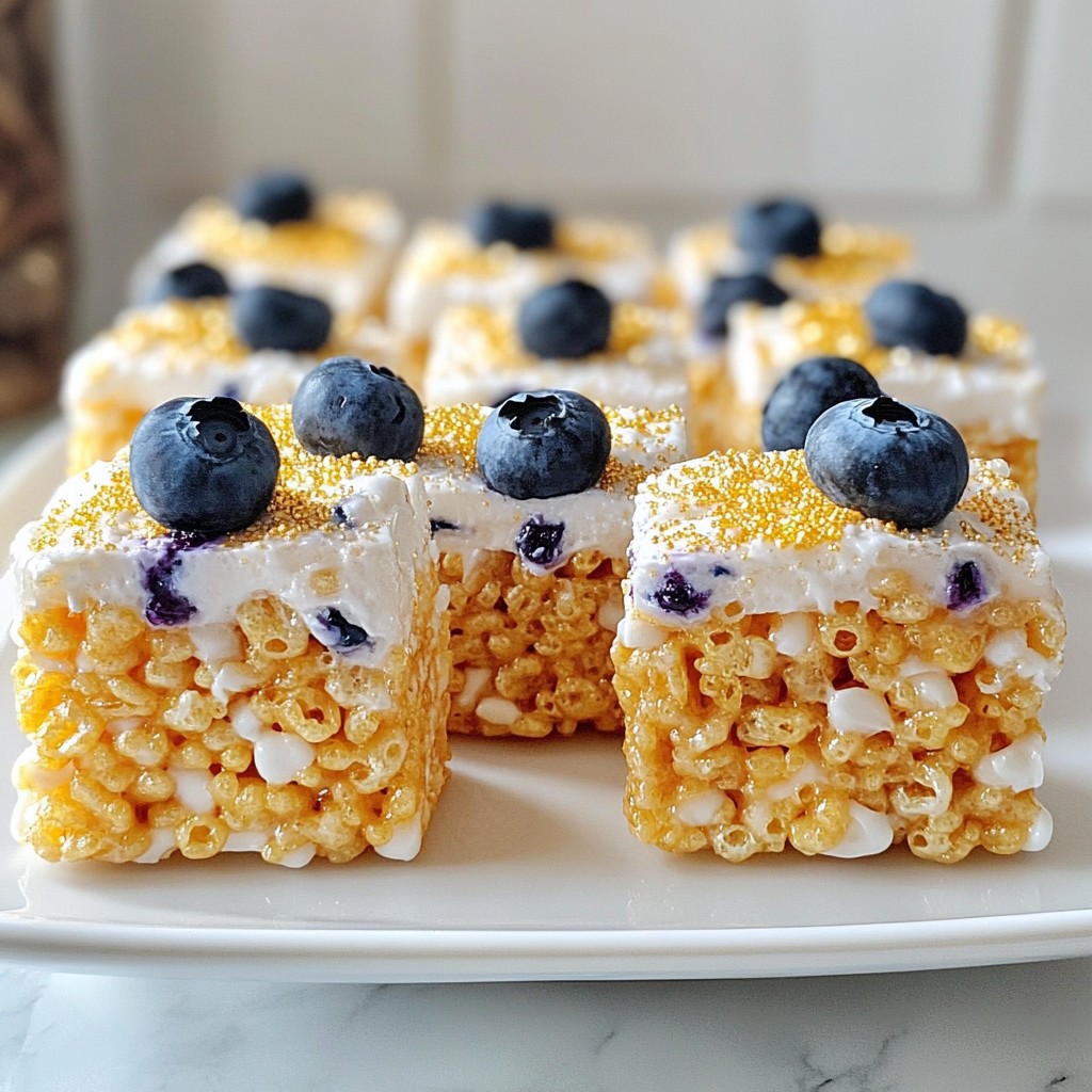 Blueberry Rice Krispies Treats Easy Fun Dessert Delight