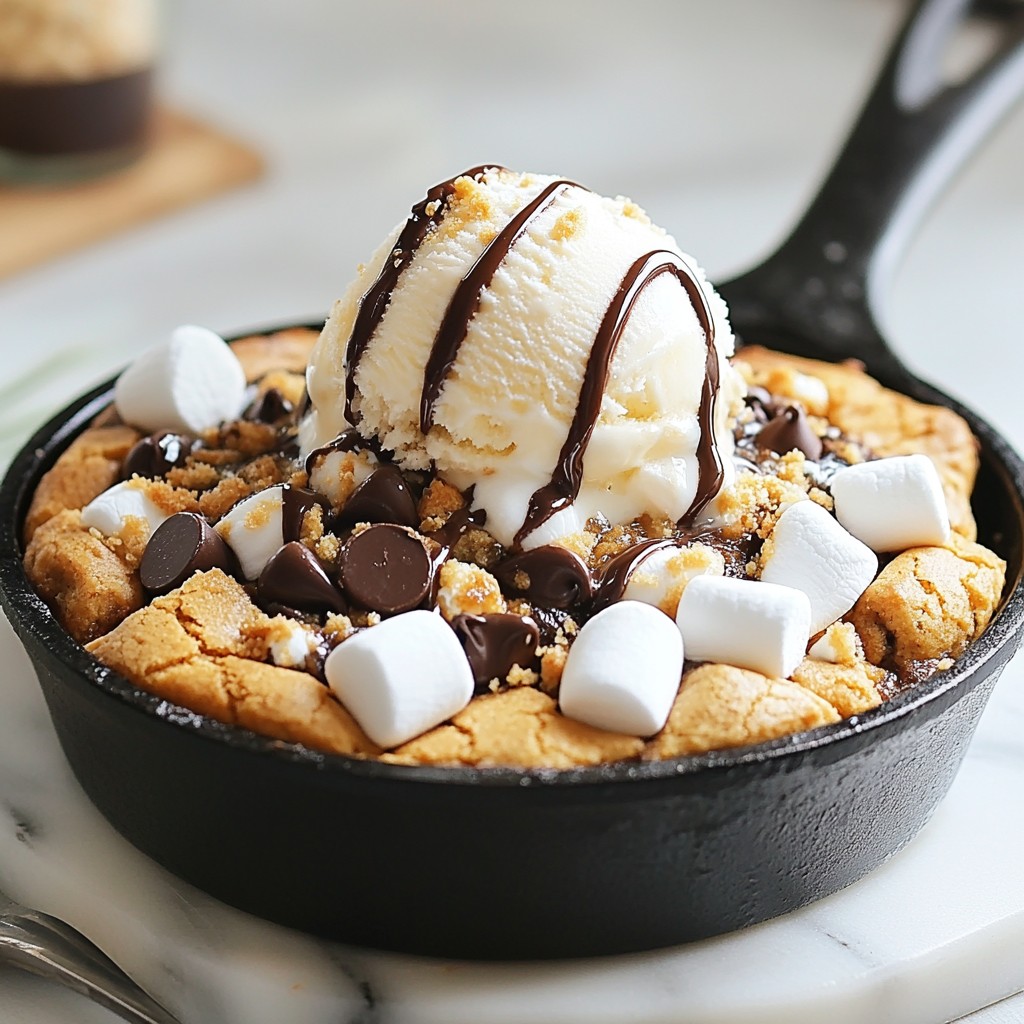 Gooey S’mores Skillet Cookie Irresistible Treat Recipe