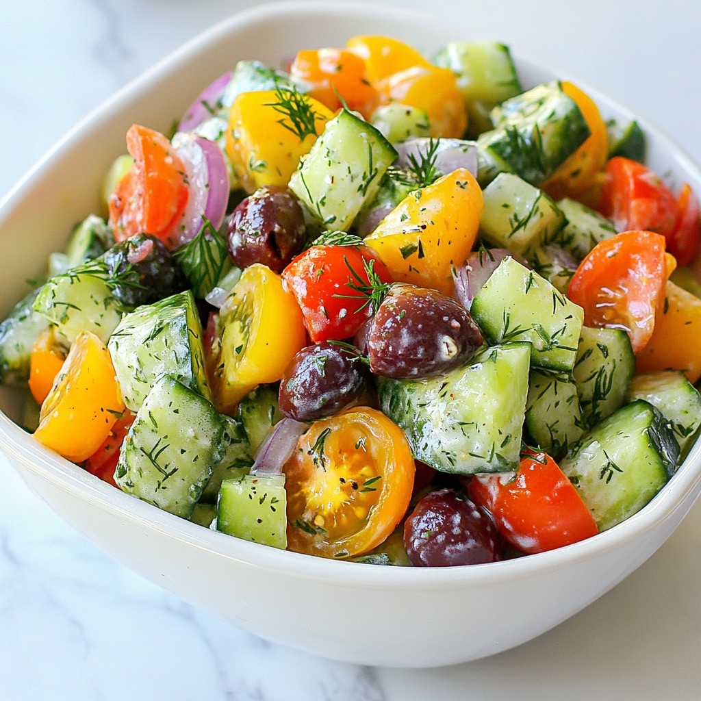Creamy Mediterranean Cucumber Salad Fresh and Flavorful