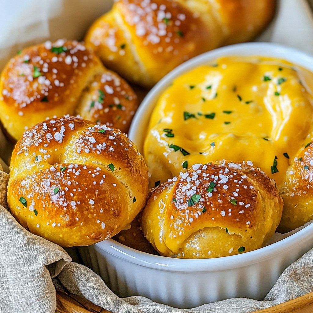 Pretzel Bites with Cheddar Dip Easy and Tasty Snack