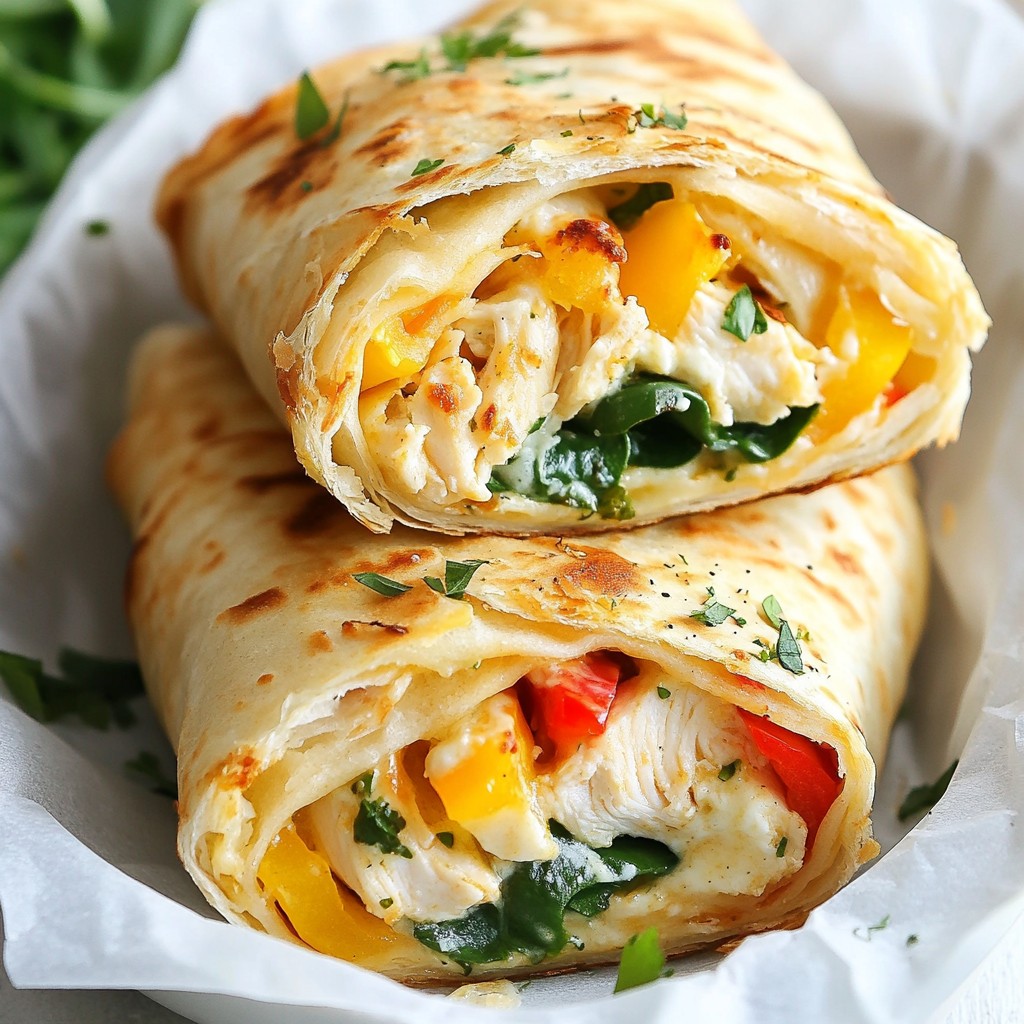 Cheesy Garlic Chicken Wraps Tasty and Simple Meal