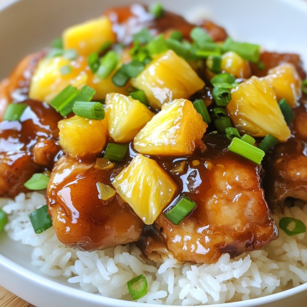 Sweet & Sticky Pineapple Bourbon Chicken Delight