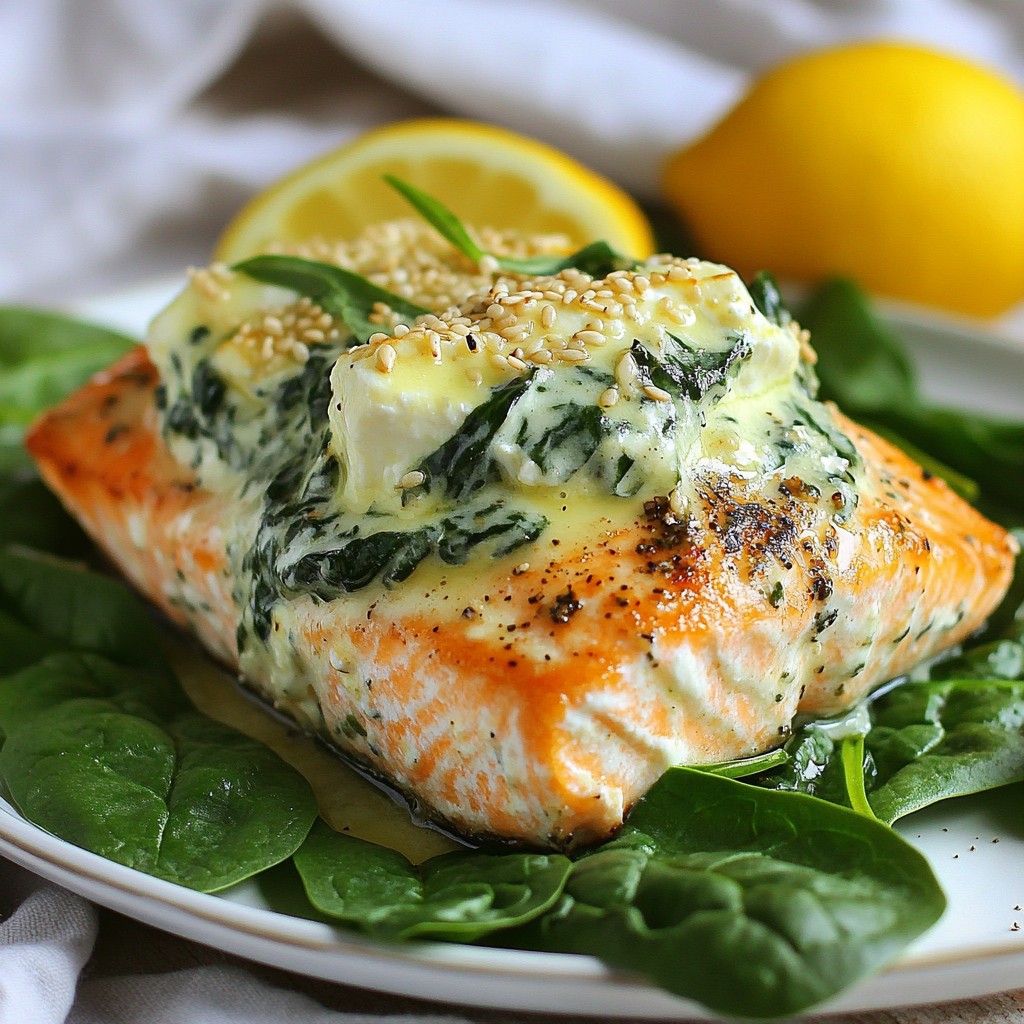 Baked Salmon with Spinach Savory and Healthy Dish