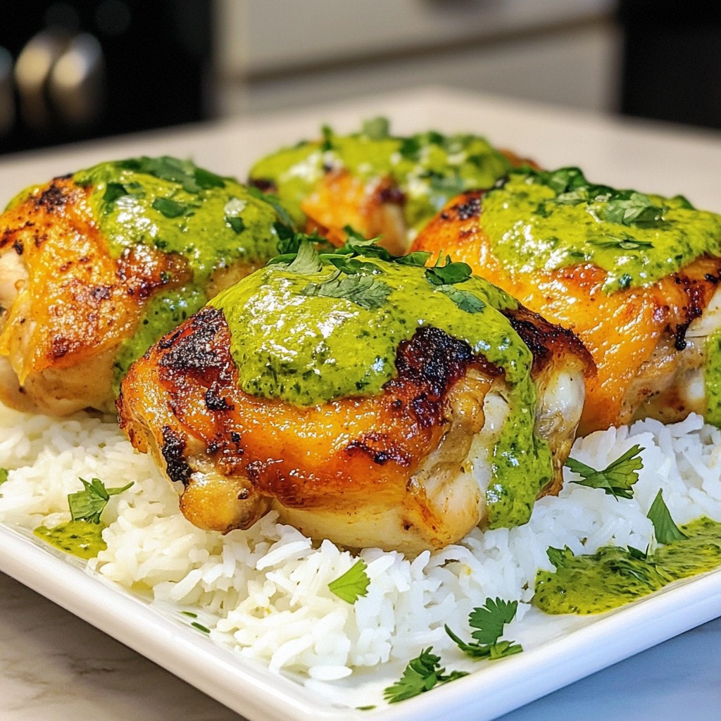 Peruvian Chicken and Rice with Green Sauce Delight