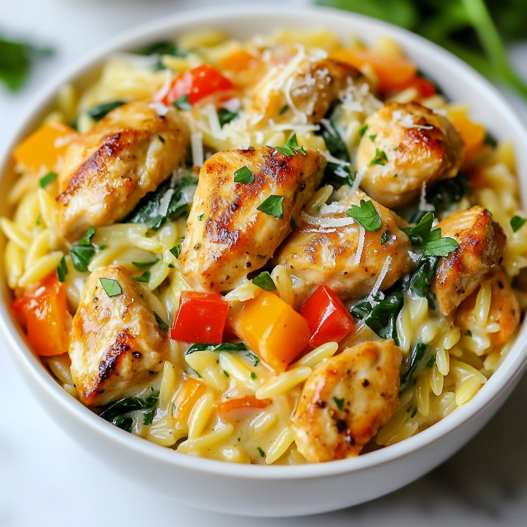 One-Pot Cajun Chicken Alfredo Orzo Delightful Meal