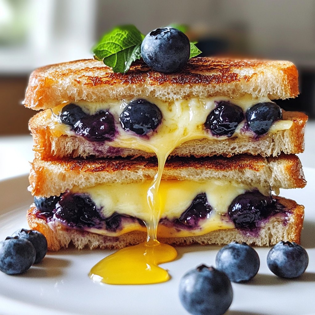 Gourmet Blueberry Grilled Cheese Tasty Flavor Delight