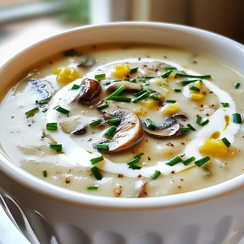 Silky Cream of Mushroom Soup Delightfully Creamy Dish