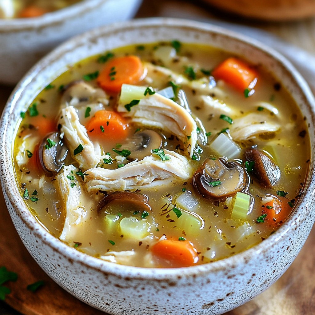 Rotisserie Chicken Mushroom Soup Comforting Dish
