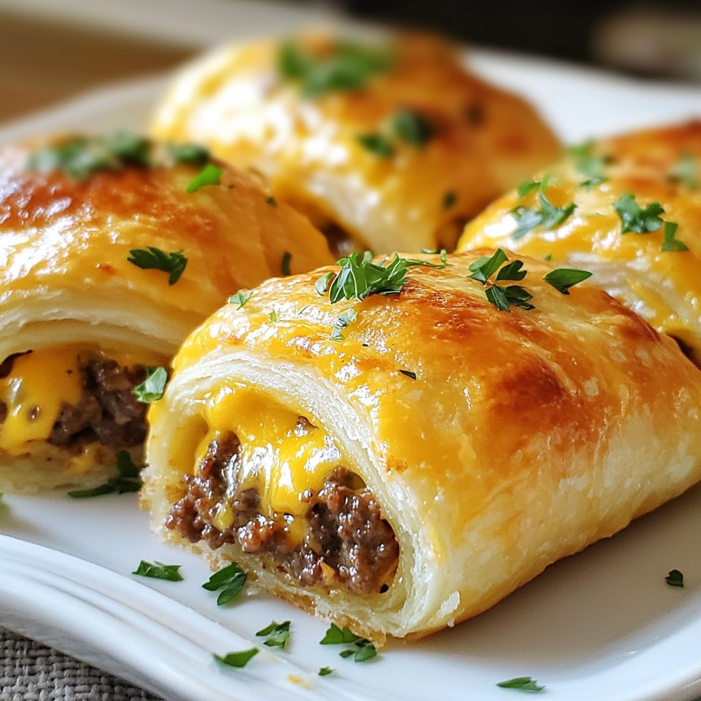 Garlic Butter Cheeseburger Rollups Flavorful and Fun